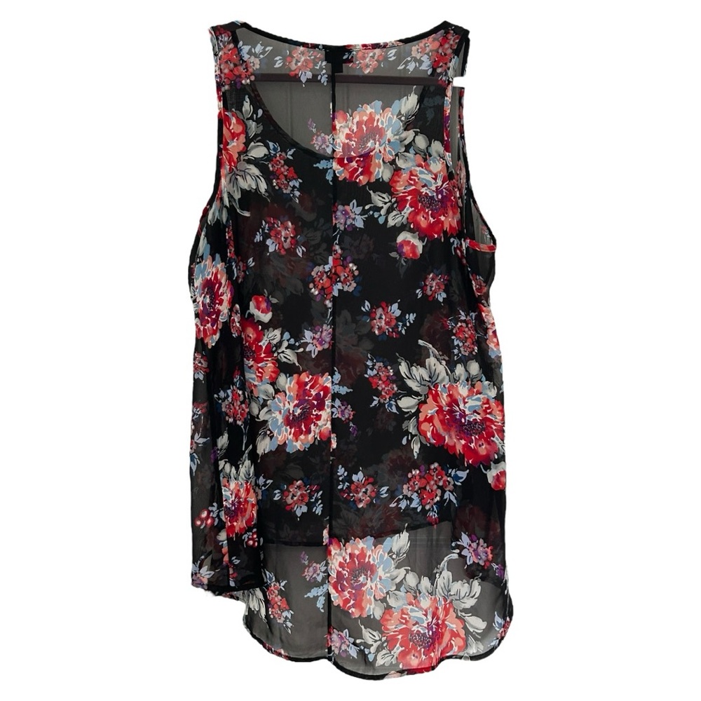 Torrid Women’s Sleeveless Floral‎ High Low Semi Sheer Top  Sz 1(14) - Picture 2 of 5